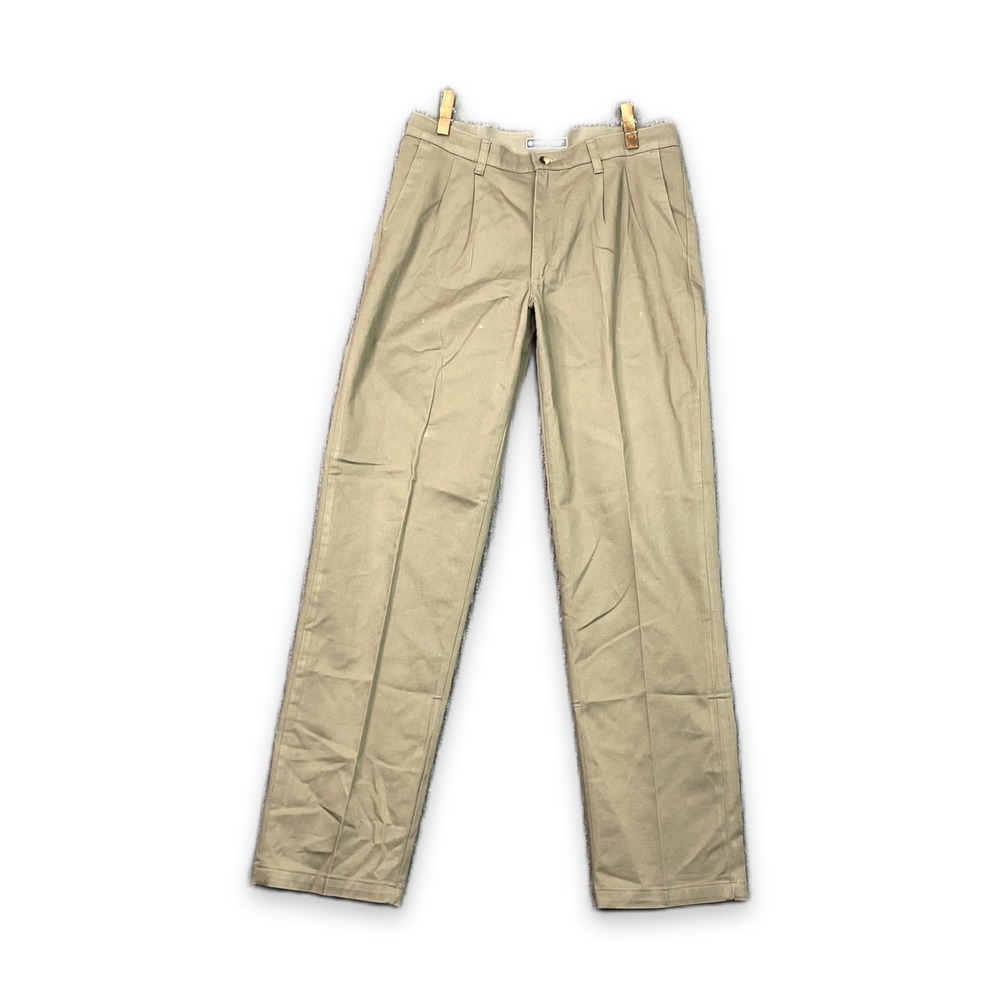 Wrangler Comfort Waist Pants Mens 33x34 Beige Flexible Stretchy Workwear Outdoor